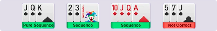 vValid Sequences in Rummy Master